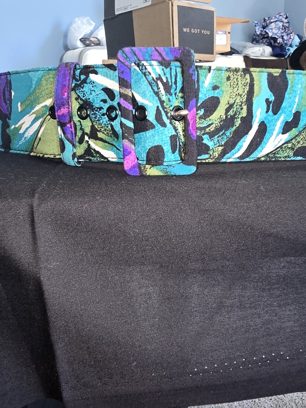 Women’s Multicolor Abstract Print Wide Belt